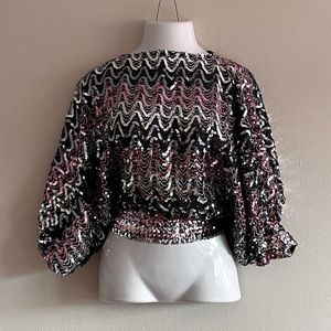 Fabulous 80’s Vintage Balloon‎ Sleeve Sequin Top